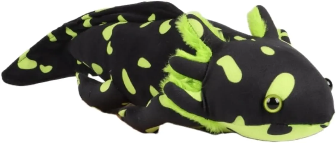 Nohito 17.7in Simulation Axolotl Plush Toy Kawaii Soft Green and Black Axolotl Stuffed Animal Plushie Pillow Doll (Green M)