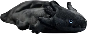 Nohito 19.6in Simulation Axolotl Plush Toy Kawaii Soft Stuffed Animal Pink Axolotl Plushie Pillow Doll (Black)