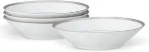 Noritake Regina Platinum Fruit/Dessert Bowls, Set of 4 in White