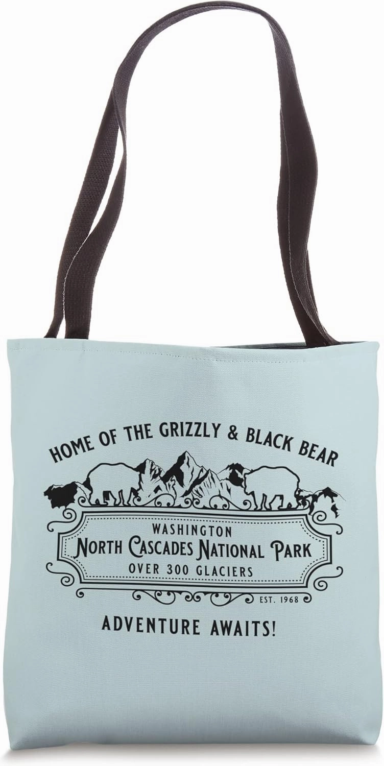 North Cascades National Park Grizzly Bear Black Bear Novelty Tote Bag