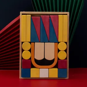 Nutcracker Wooden Building Blocks for Toddlers 2-4 Years, Christmas Nutcracker Gift for Kids Christmas Wooden Blocks Ages 1-3 Boys Girls
