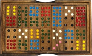 NUTTA - Dominoes Wooden Game 56 Tiles Classic Board Games Set for Adults and Teens Fun Indoor Outdoor Travel Camping Decorate Table Top Living Room Coffee Table Decor (Domino 56 Tiles)
