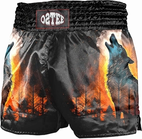 O2TEE Muay Thai Shorts Boxing Shorts MMA Kickboxing Traditional Styles Nation Shorts