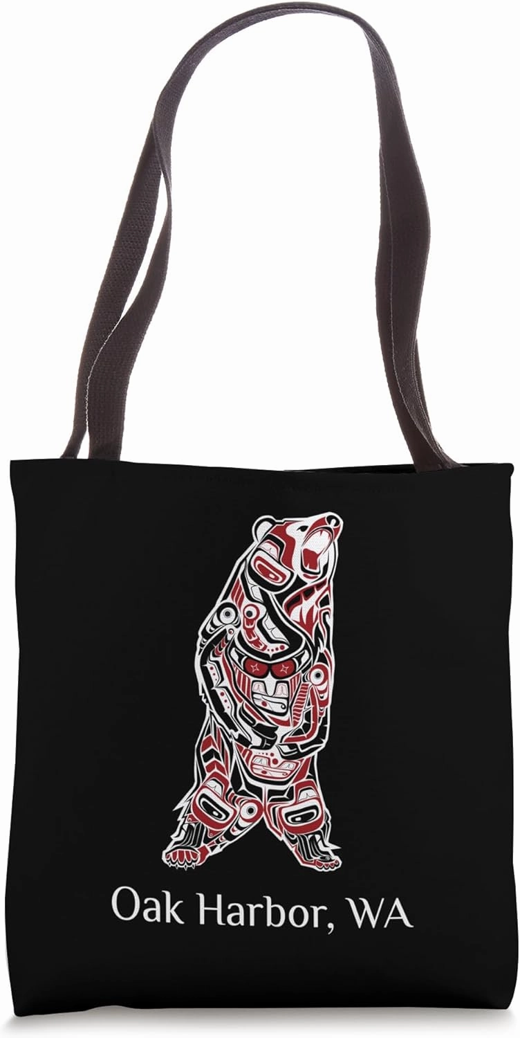 Oak Harbor WA Native American Indian Brown Grizzly Bear Tote Bag