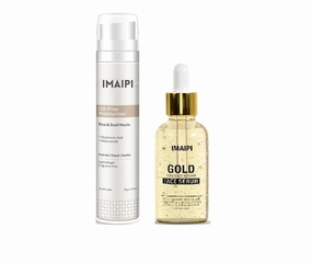 Oil-Free Moisturizer 55g and Gold Collagen Face Serum 30ml Set, Lightweight Non-Greasy Formula