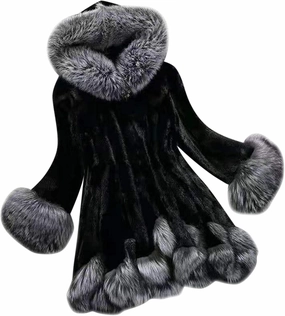 OIOLOYJM Winter Fashion Coats Womens Warm Hooded Jacket Thick Padded Loose Fleece Outerwear Oversized Faux Fur Hooded Coats