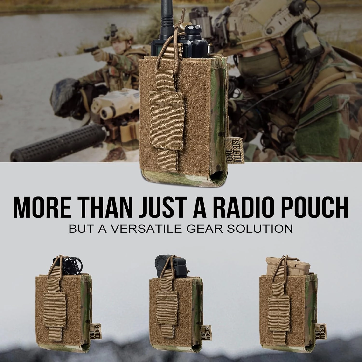 OneTigris Radio Holster for BaoFeng UV-5R BF-F8HP Nylon MOLLE Pouch for Walkie Talkie