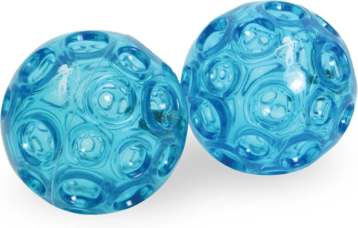 OPTP Franklin Method Small Blue Textured Ball Set (Pair) - Inflatable Myofascial Release Ball Set, Massage Balls for Back and Feet Training, Pilates, Yoga, Movement Therapy and More