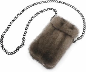 Opulent Danish Mink Fur Elegance Handbag with Genuine Sheepskin Lining - Ethical Luxury, Spacious Sophistication