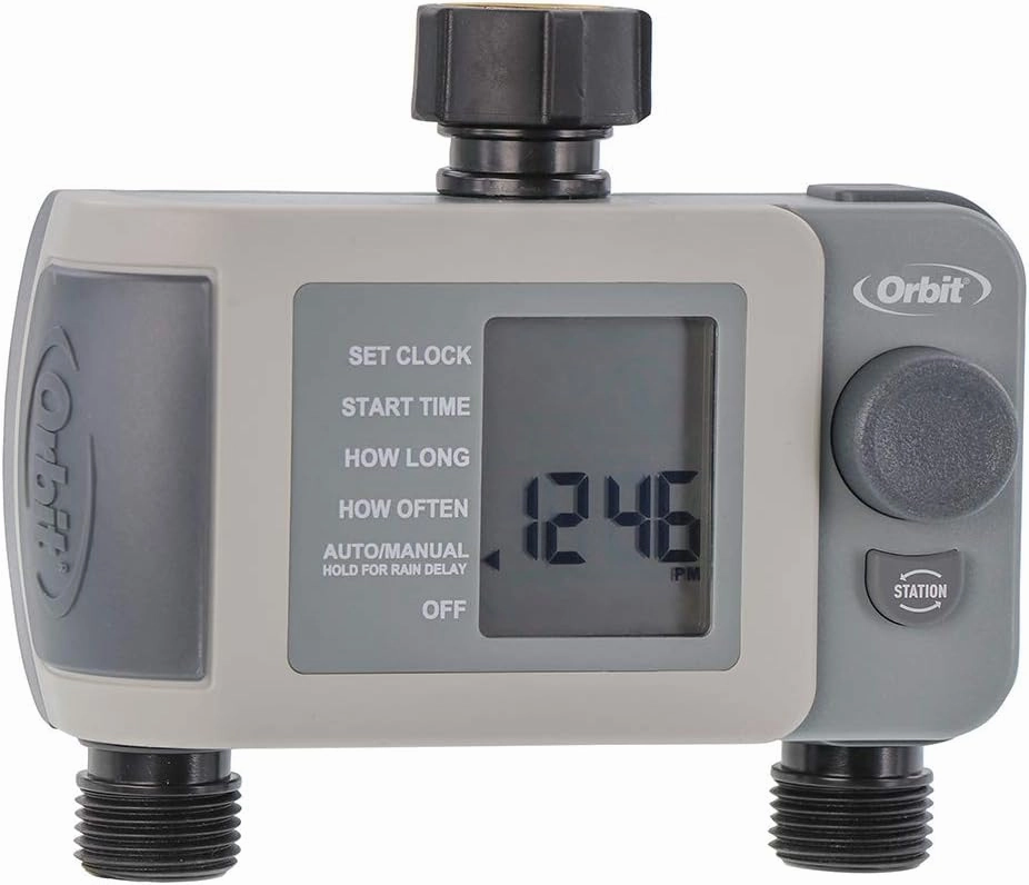 Orbit 24621 2-Outlet Hose Faucet Timer, Gray