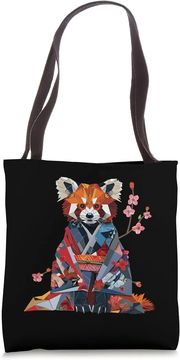 Origami Red Panda Kawaii Kimono Small Pandas Cat Bears Tote Bag