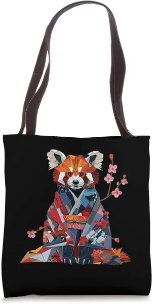 Origami Red Panda Kawaii Kimono Small Pandas Cat Bears Tote Bag