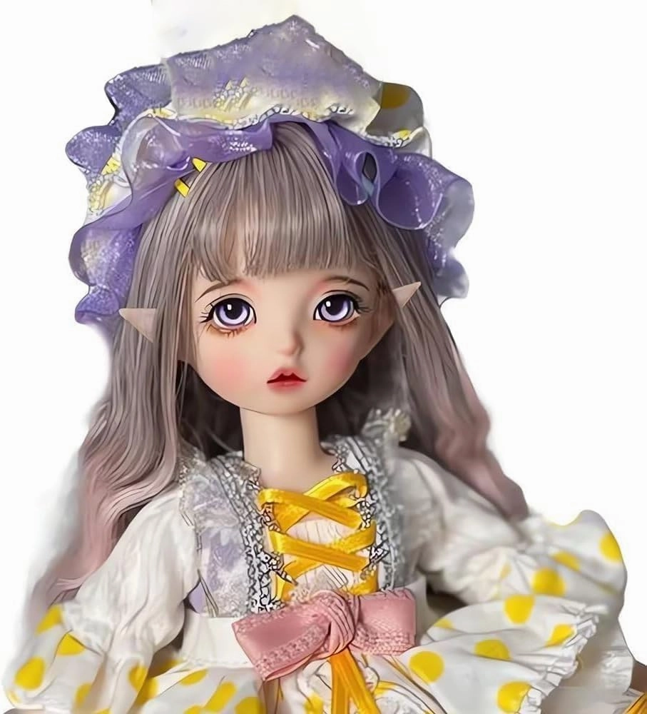 Original Pretty Elf Ear Design BJD Doll 1/6 SD Dolls 11.8 Inch 18 Ball Jointed Cute Doll DIY Toys with Clothes Outfit Shoes Wig Hair Makeup,Best for Kids Girls Children - Elina