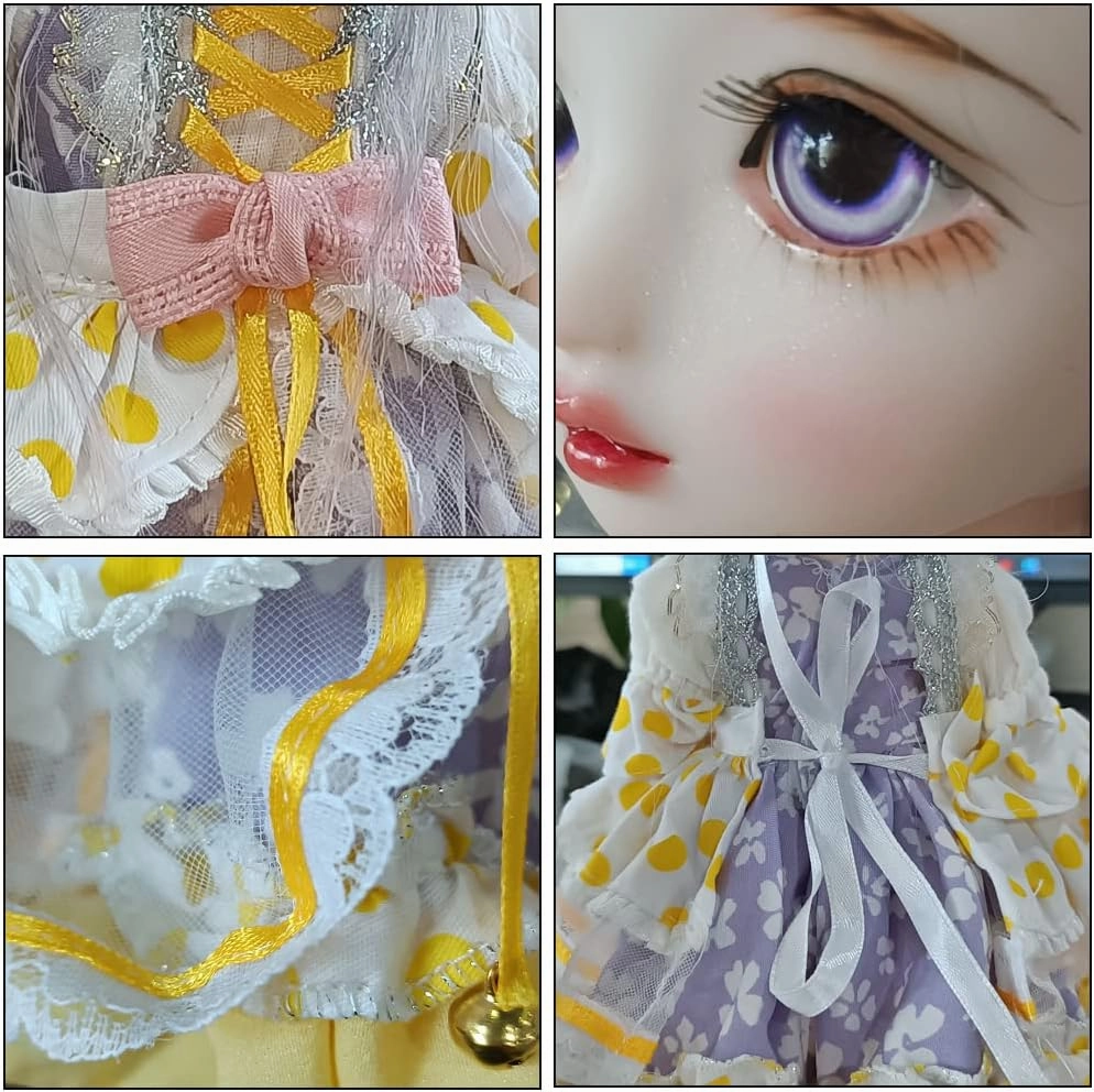 Original Pretty Elf Ear Design BJD Doll 1/6 SD Dolls 11.8 Inch 18 Ball Jointed Cute Doll DIY Toys with Clothes Outfit Shoes Wig Hair Makeup,Best for Kids Girls Children - Elina