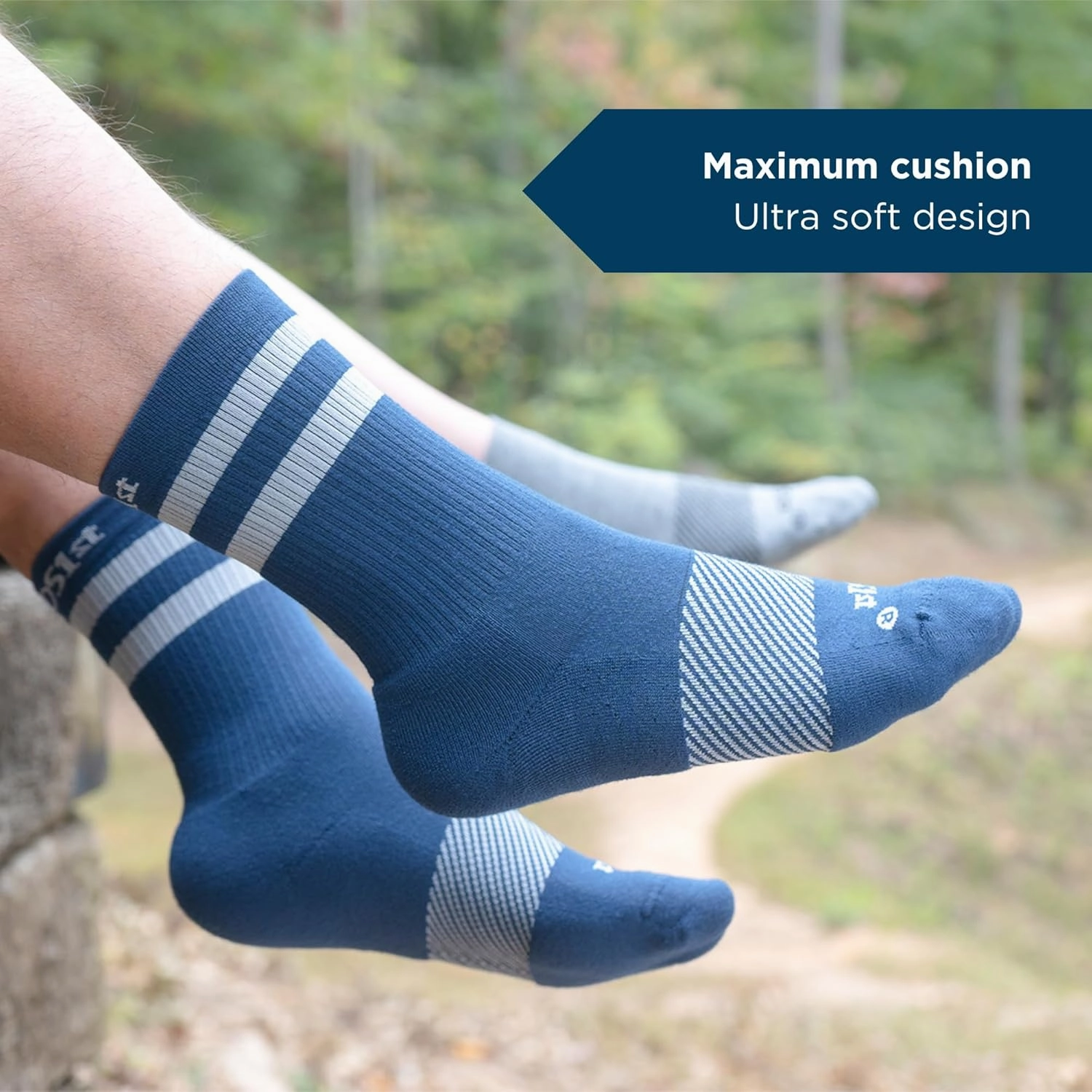 OS1st Wicked Comfort Crew Socks with light compression for maximum cushion, blister protection and breathable fabric