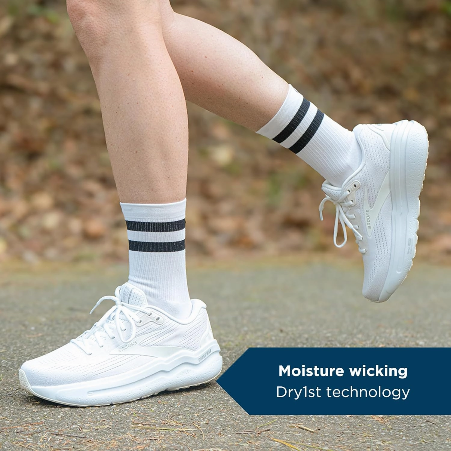 OS1st Wicked Comfort Crew Socks with light compression for maximum cushion, blister protection and breathable fabric
