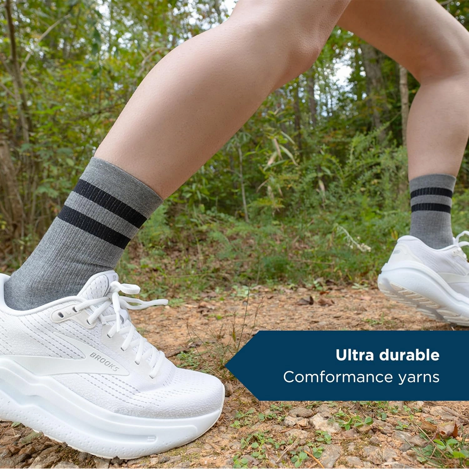 OS1st Wicked Comfort Crew Socks with light compression for maximum cushion, blister protection and breathable fabric