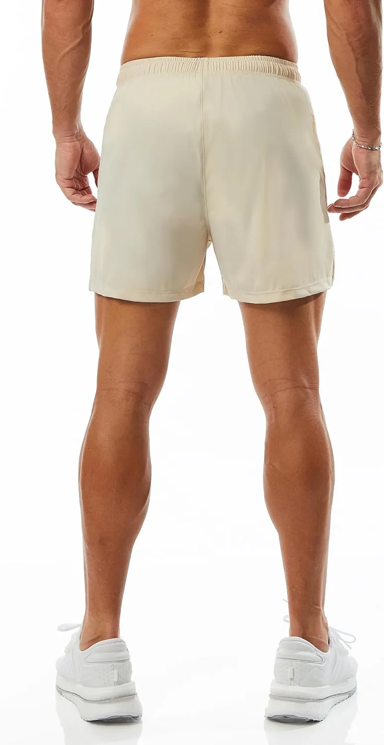 Ouber Men's Athletic Gym Shorts Workout Quick Dry Shorts for Men Running Training with Zipper Pockets