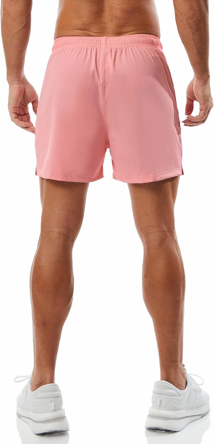 Ouber Men's Athletic Gym Shorts Workout Quick Dry Shorts for Men Running Training with Zipper Pockets