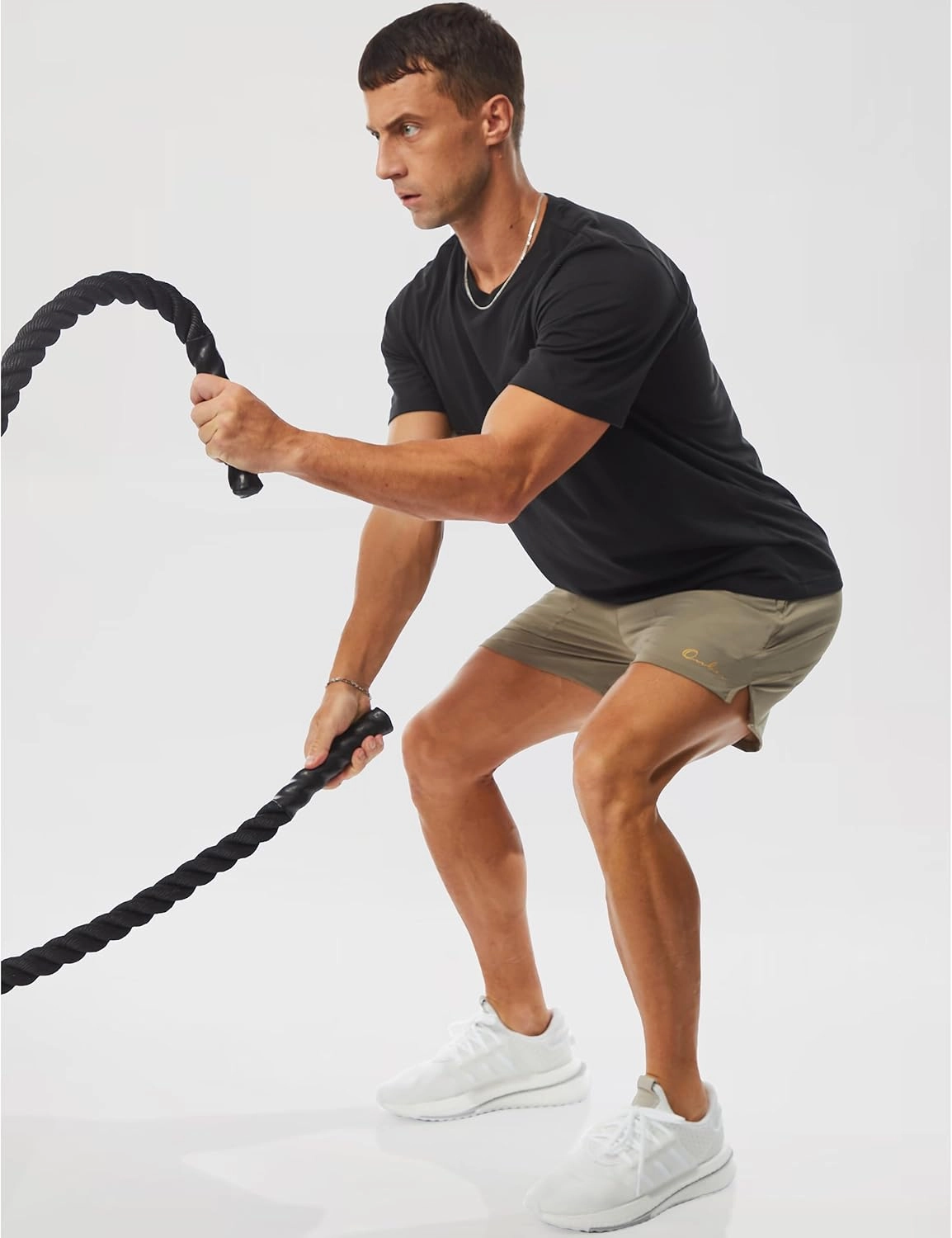 Ouber Men's Athletic Gym Shorts Workout Quick Dry Shorts for Men Running Training with Zipper Pockets