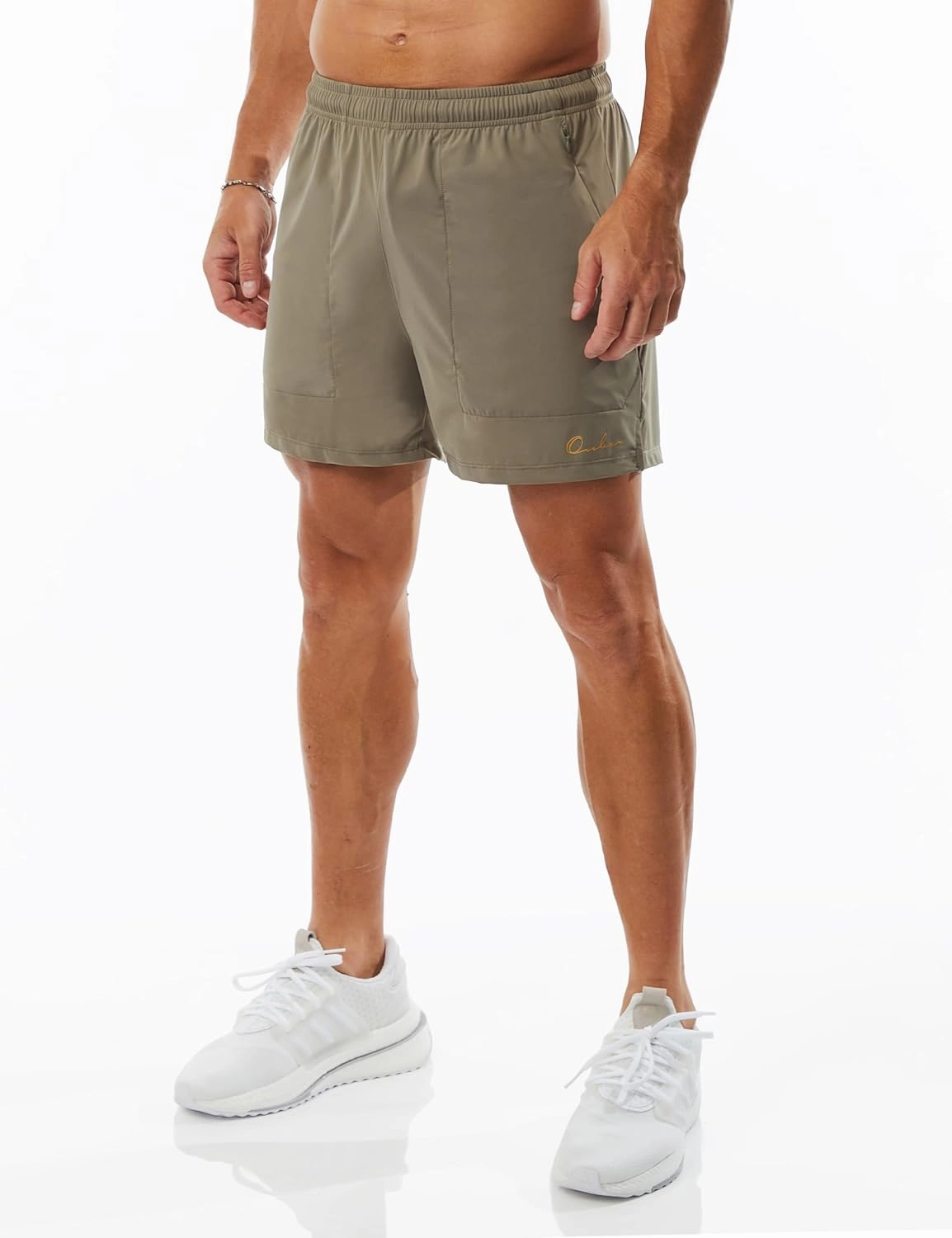 Ouber Men's Athletic Gym Shorts Workout Quick Dry Shorts for Men Running Training with Zipper Pockets