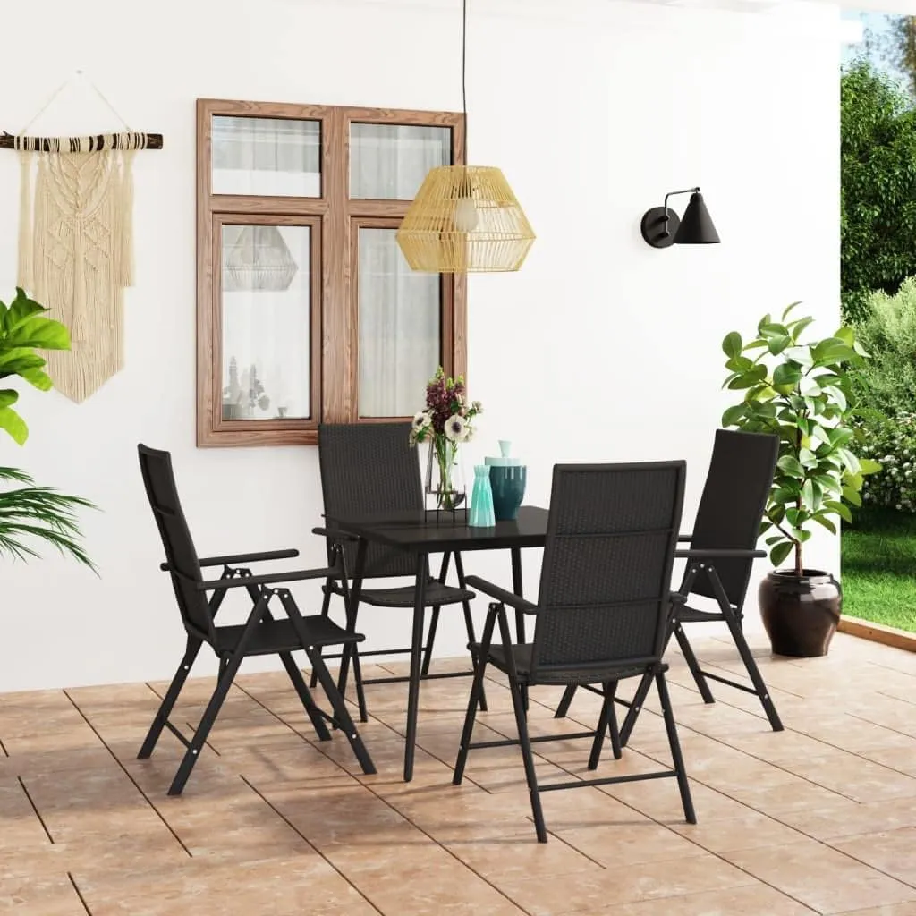 Outdoor Furniture,Patio Furniture Sets,5 Piece Patio Dining Set BlackDesigned for Camping, Resting, Outdoors.