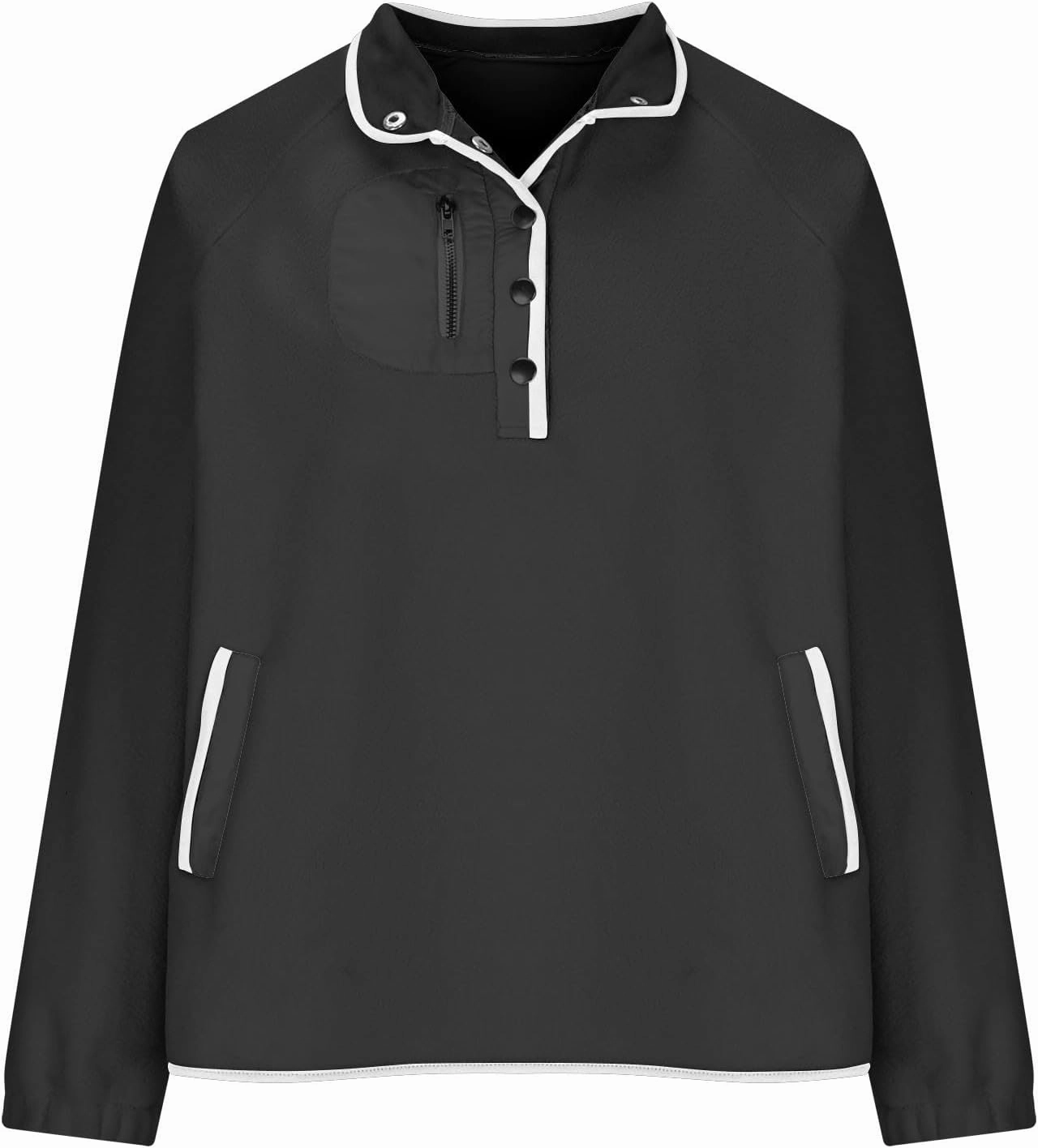 Oversized Sweatshirts For Women Trendy 2024 Fleece Lined Button Down Pullovers Casual Loose Warm Fall Winter Clothes
