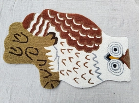 Owl Pattern Shape Rugs 100% Wool Handmade Area Rugs Multicolor Accent Oriental Carpet for Bedroom Kitchen Dining Living Room Kids Room by Modern Carpet (2x3 Feet)