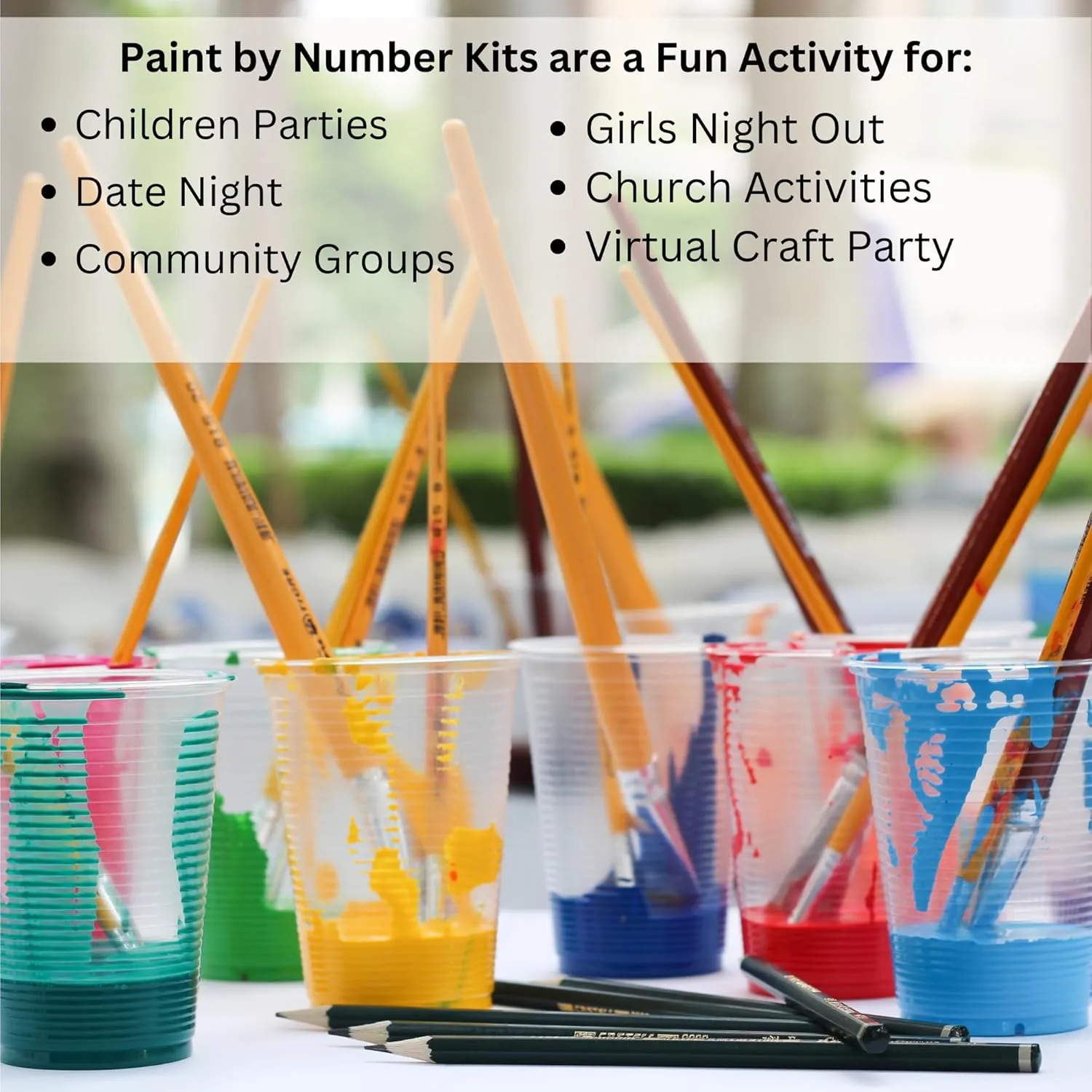 Paint by Numbers Craft Kit for Kids | 5" DIY Painting Kit Wooden Make-and-Take Craft | Parties, Home Activities, & Classrooms (Set of 4 Train)