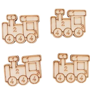 Paint by Numbers Craft Kit for Kids | 5" DIY Painting Kit Wooden Make-and-Take Craft | Parties, Home Activities, & Classrooms (Set of 4 Train)
