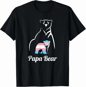 Papa Bear Transgender Dad Trans Child LGBT Trans Pride T-Shirt