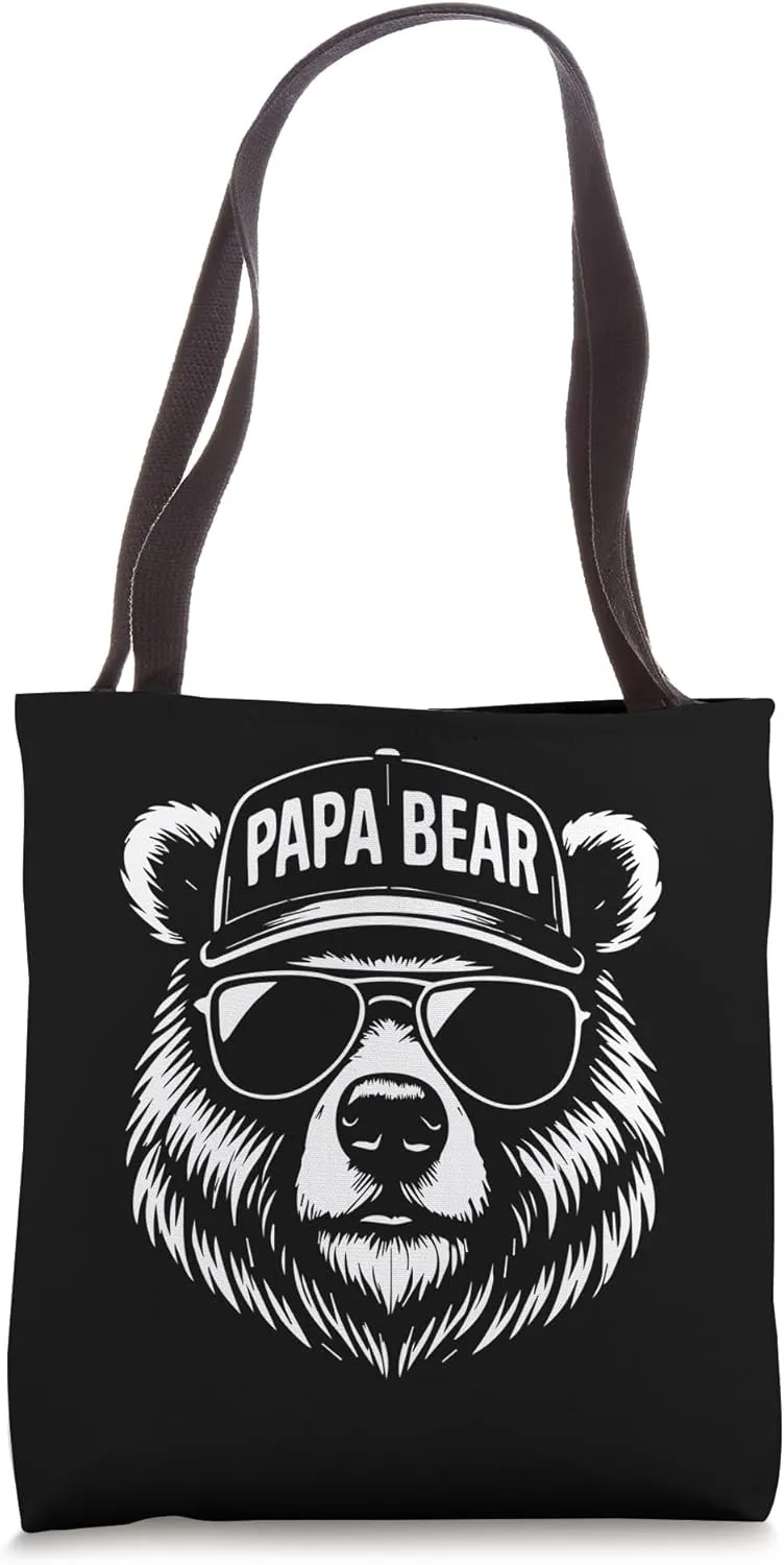 Papabear - funny father motif with baseball cap Tote Bag