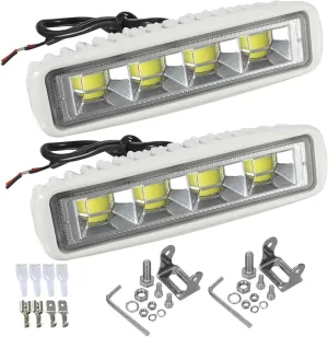 Partsam Waterproof LED Boat Lights - White Beam, 6.3 inch, 36W, IP67, Deck Dock Marine Light, 4000LM, 150Flood, 12/24V, Aluminum Housing, 180Adjustable Mount (2/4 pcs)