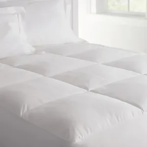 Peacock Alley Down Alternative Mattress Topper Enhancer – 100% Hypoallergenic Mattress Cover, 3" Plush Bed Topper with Soft Quilted Top and 400 Thread Count Cotton Sateen Cover - Queen (White)