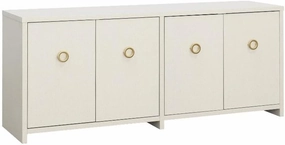 Pemberly Row Engineered Wood Credenza in Dove Linen/Off White Finish