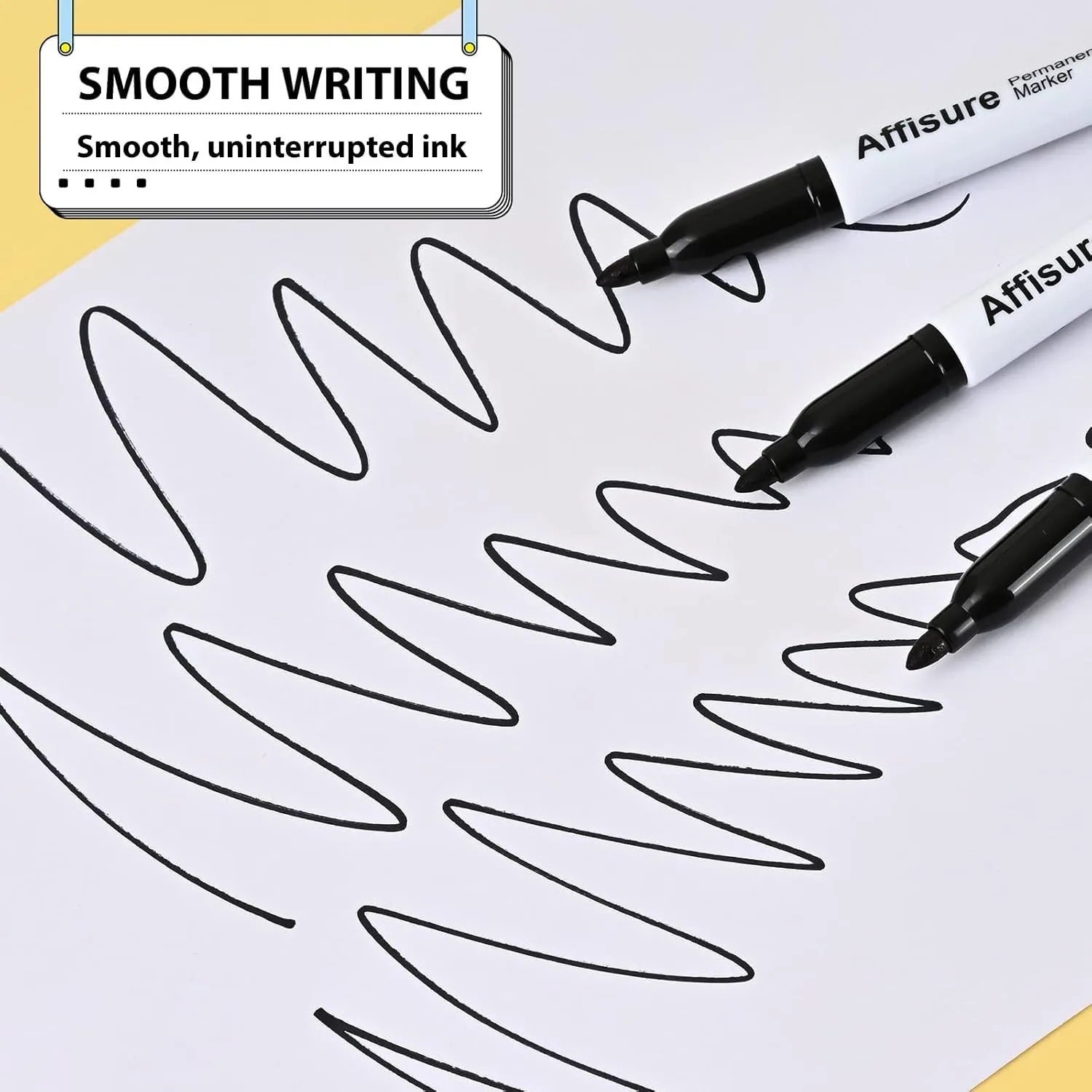 Permanent markers, 60 packs permanent markers bulk, quick drying in one second, waterproof, smooth, not easy to erase, durable, can be marked on glass, tiles and cloth, office supplies