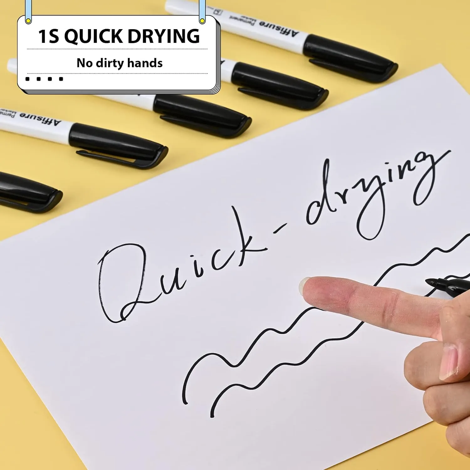 Permanent markers, 60 packs permanent markers bulk, quick drying in one second, waterproof, smooth, not easy to erase, durable, can be marked on glass, tiles and cloth, office supplies