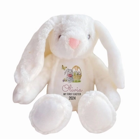 Personalised My First Easter Gift Bunny with name, 35 cm, Baby Easter keepsakes, Easter Teddy, Soft plush rabbit toys Baby girl boy 1st