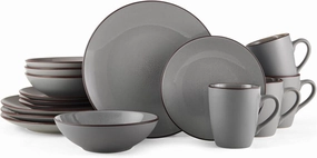 Pfaltzgraff Pierce 16-Piece Dinnerware Set, Service for 4, Gray