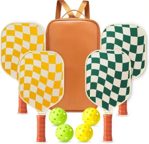 Pickleball Paddles Set of 2/4- USAPA Approved Graphite/Fiberglass Pickleball Racket, 2 Pickleball Rackets, 4 Balls and 1 Portable Carry Bag, Aesthetic Pickle Ball Set for Men Women Beginners