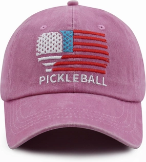 Pickleball Hats for Men Women, Adjustable Cotton American Flag Baseball Cap