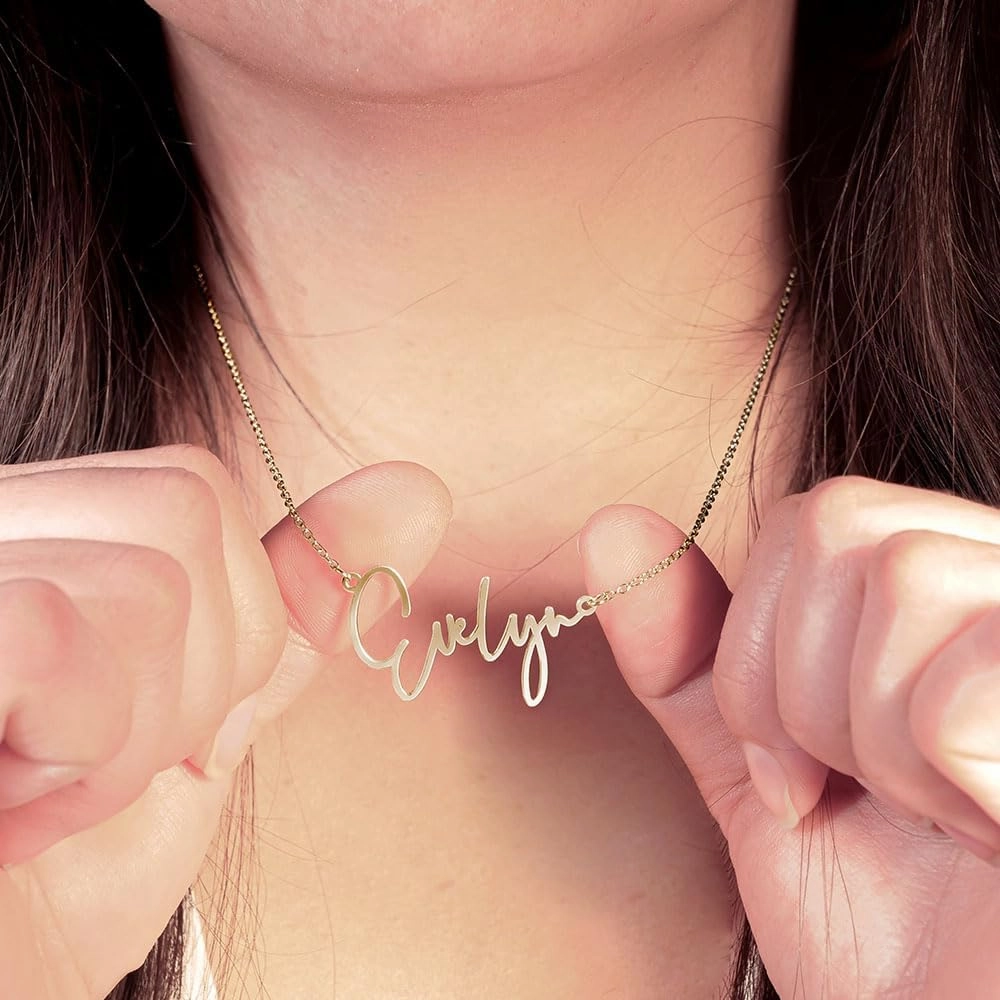 PicturesOnGold.com Custom Name Necklace For Women Personalized Name Necklace in Sterling Silver or Gold Necklace Personalized with any Name or Word