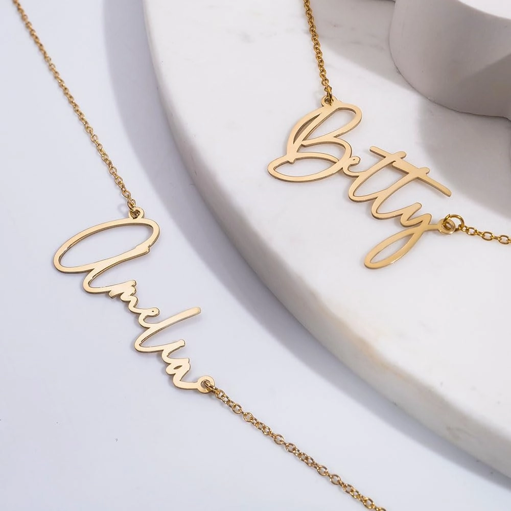 PicturesOnGold.com Custom Name Necklace For Women Personalized Name Necklace in Sterling Silver or Gold Necklace Personalized with any Name or Word