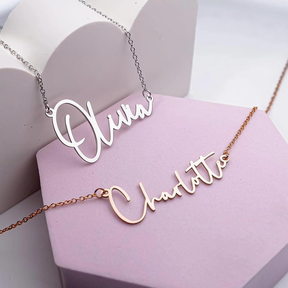 PicturesOnGold.com Custom Name Necklace For Women Personalized Name Necklace in Sterling Silver or Gold Necklace Personalized with any Name or Word