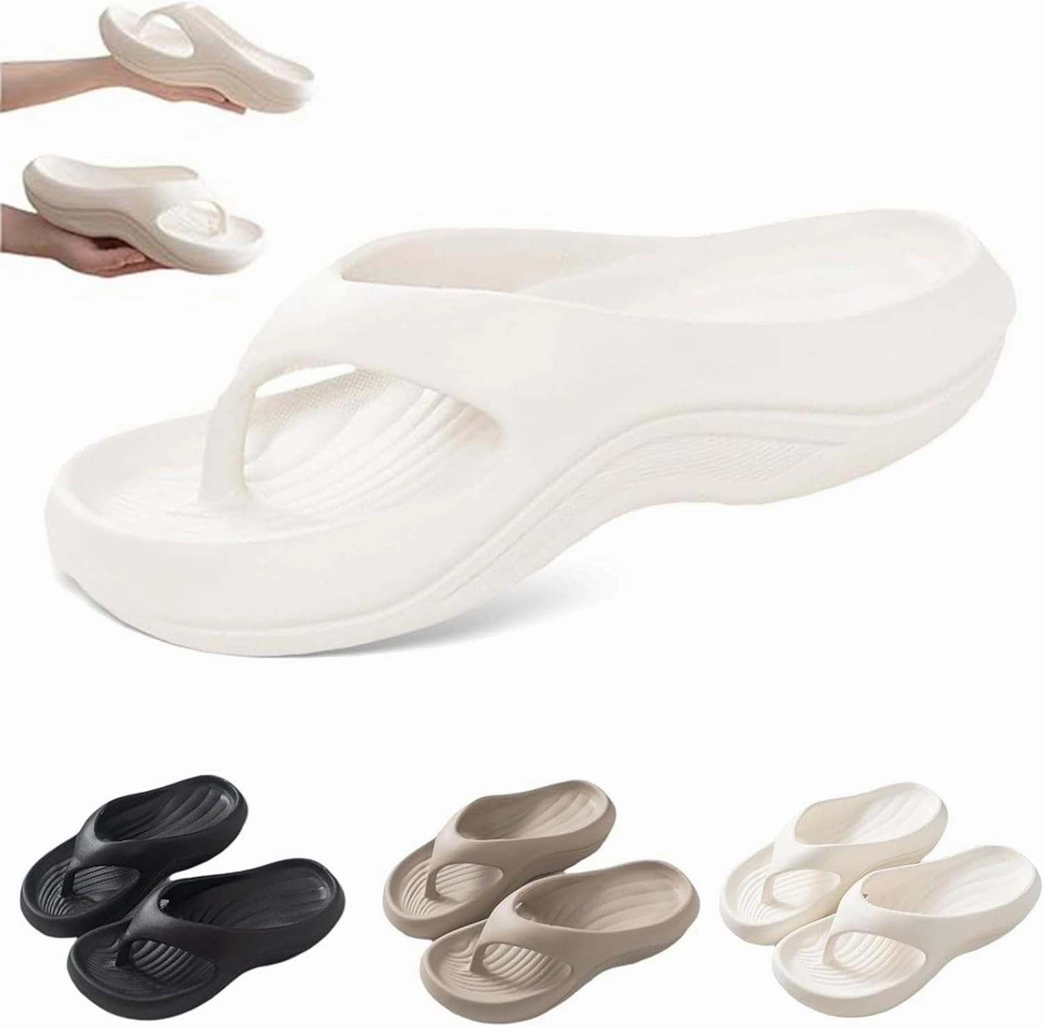 Pillow Arch Support Flip Flops, Platform Recovery Flipflops Orthopedic Sandals, Pillow Soft Summer Beach Shoes