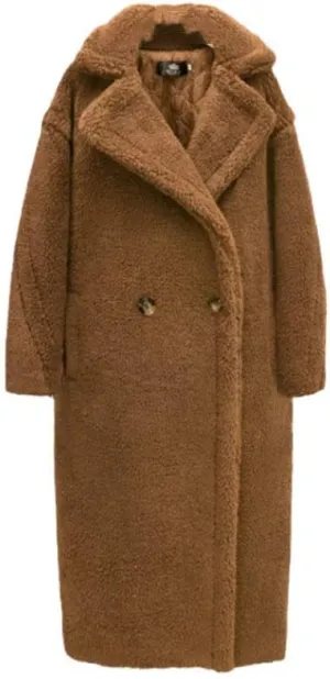 Pink Long Teddy Bear Coat,Women Winter Warm Faux Fur Jacket,Ladies Teddy Outdoor Overcoat