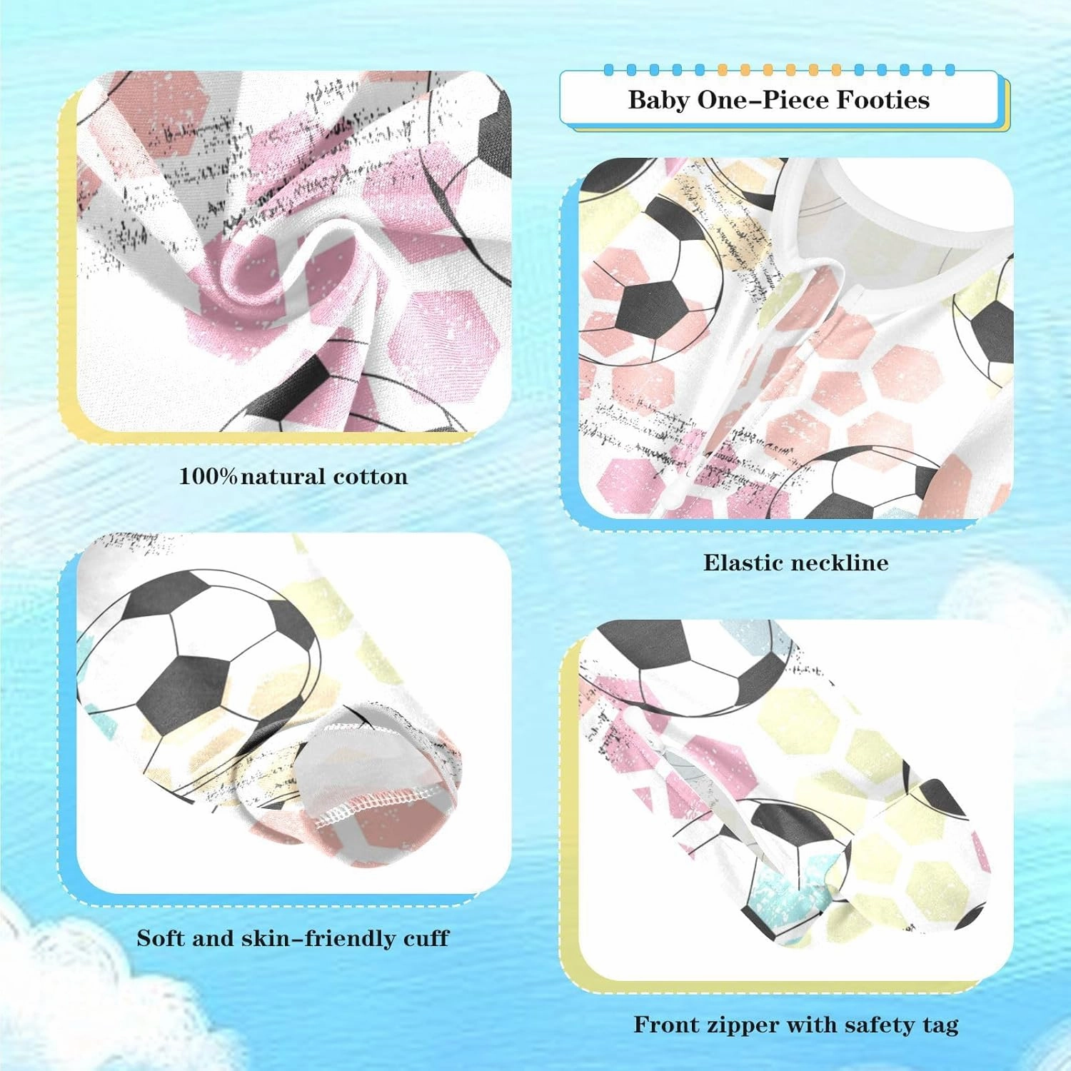 Pink Groovy Disco Ball Baby One-Piece Footies Long Sleeve Rompers Pajamas Zip Front Pjs for Boys Girls kids 3M
