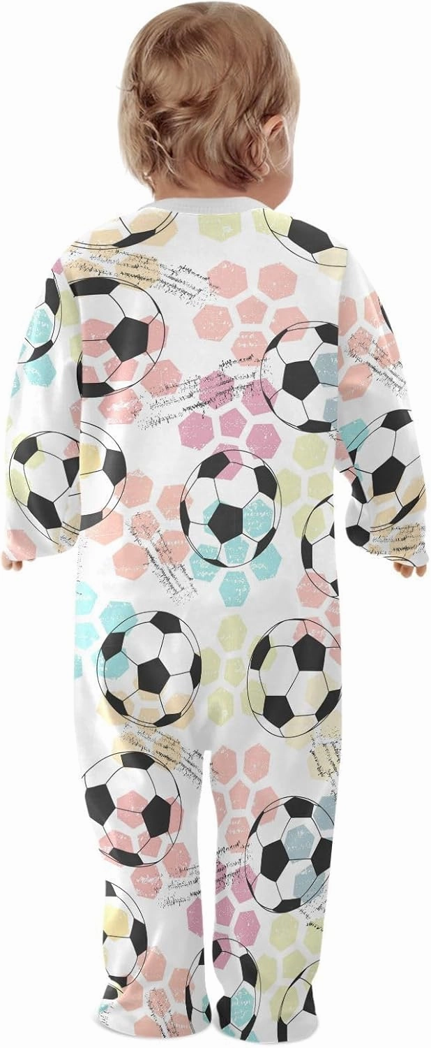 Pink Groovy Disco Ball Baby One-Piece Footies Long Sleeve Rompers Pajamas Zip Front Pjs for Boys Girls kids 3M