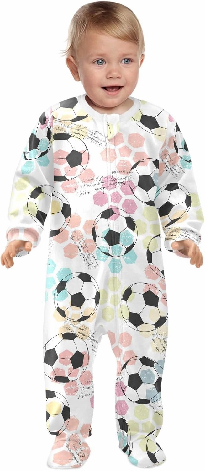 Pink Groovy Disco Ball Baby One-Piece Footies Long Sleeve Rompers Pajamas Zip Front Pjs for Boys Girls kids 3M
