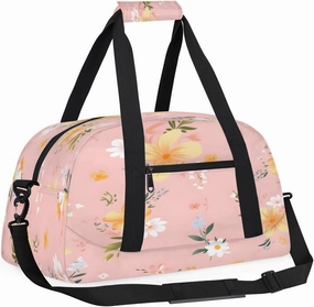Plants Flowers Kids Overnighter Duffel Bags for Boys, Carry-On Size Sports Gym Bag with Front Zipper Pocket for School Practice or Overnight Travel Weekender Sleepover Tote Bag